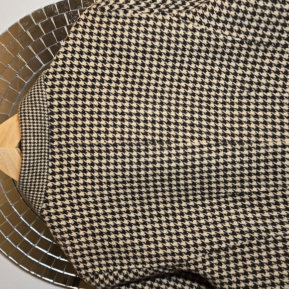 Anthropologie Bernardo Houndstooth Wool Blend Double-Breasted Handmade Blazer - Picture 12 of 17